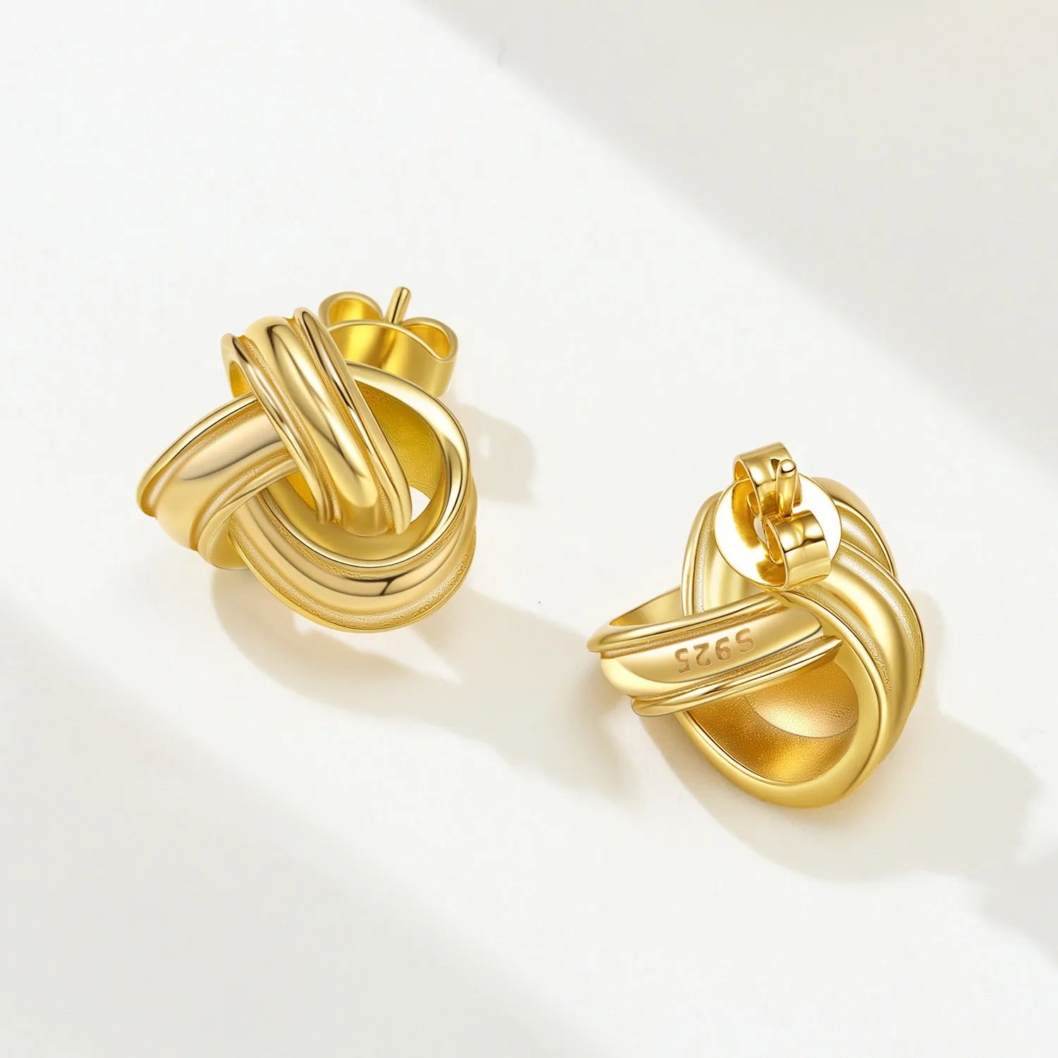 Gold Classic Style Stud Earrings