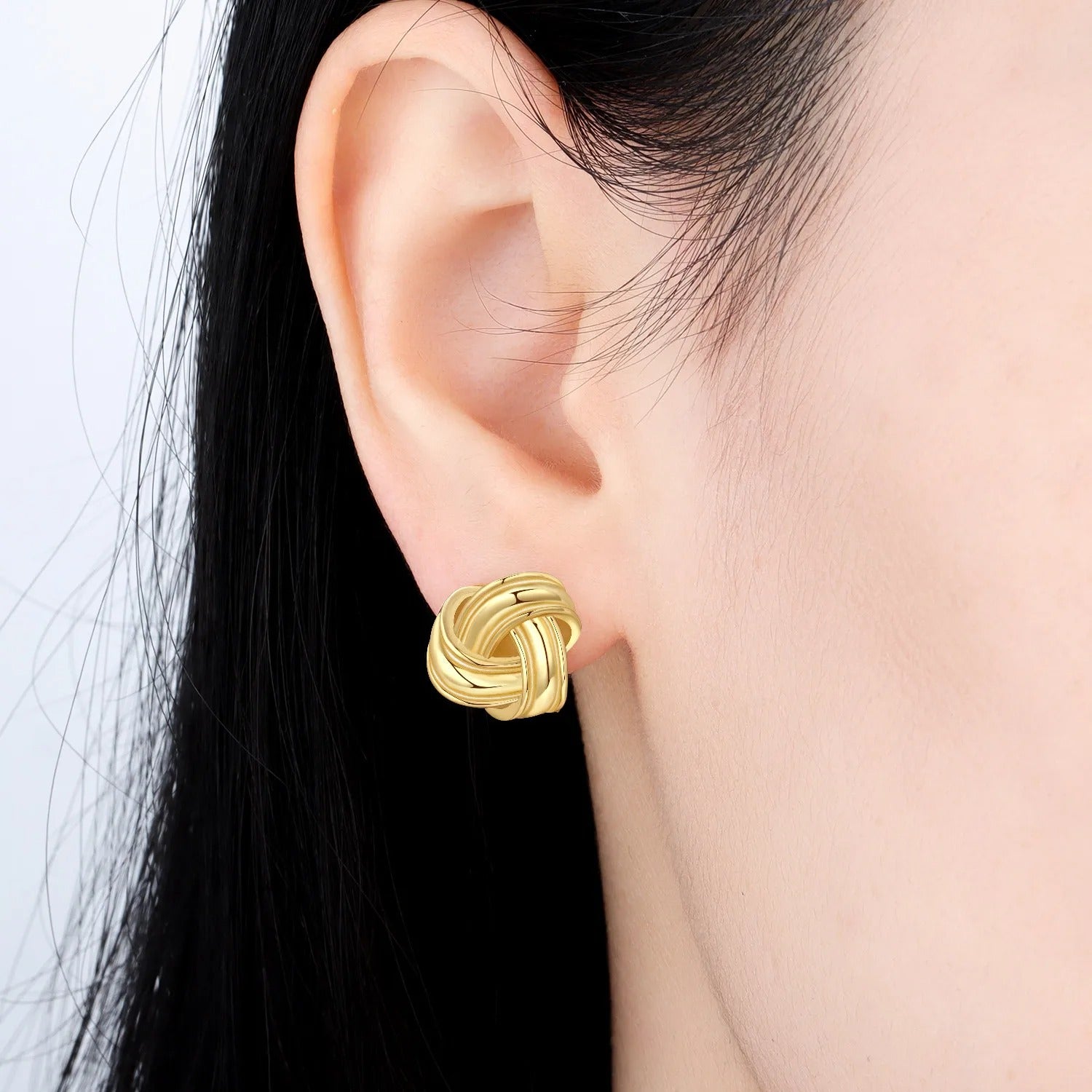 Gold Classic Style Stud Earrings