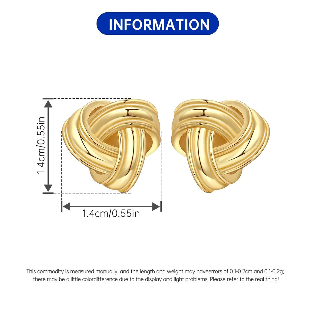 Gold Classic Style Stud Earrings